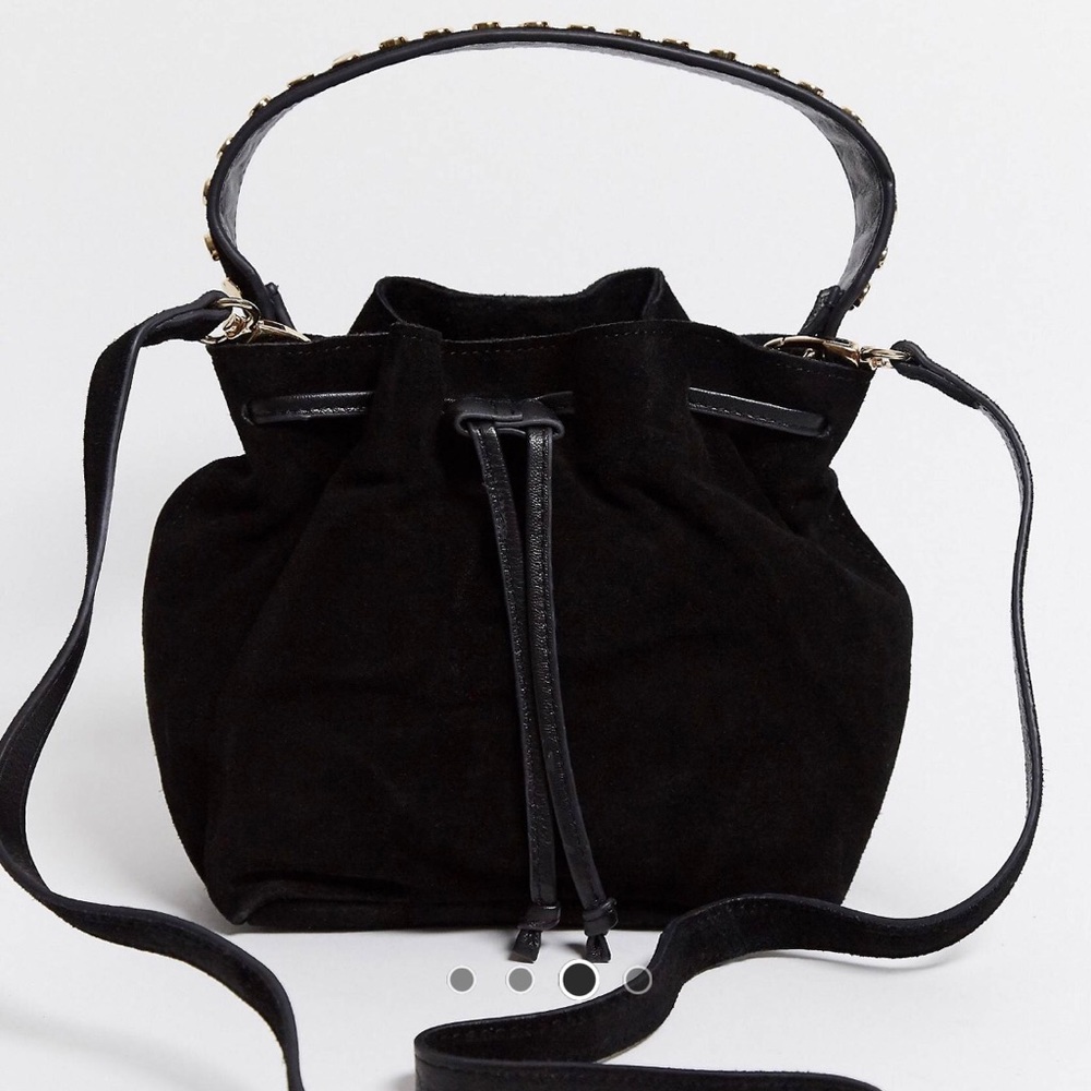 Urbancode suede bucket bag with studded handle